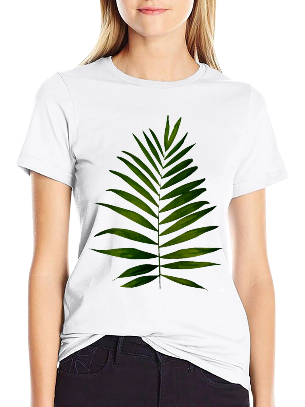 Leaf Print Black T-Shirt - Tropical Style