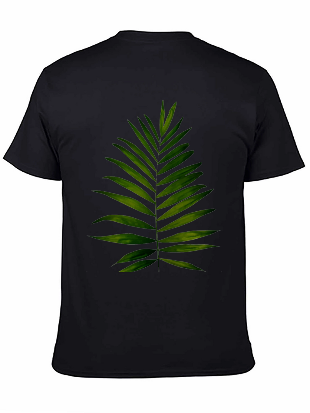 Leaf Print Black T-Shirt - Tropical Style