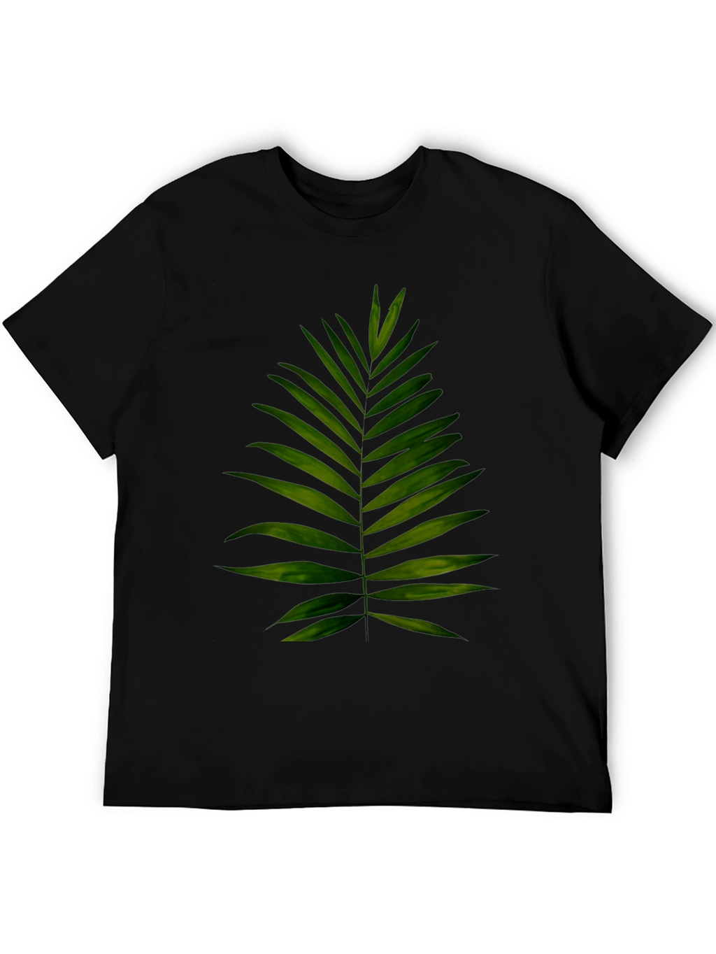 Leaf Print Black T-Shirt - Tropical Style