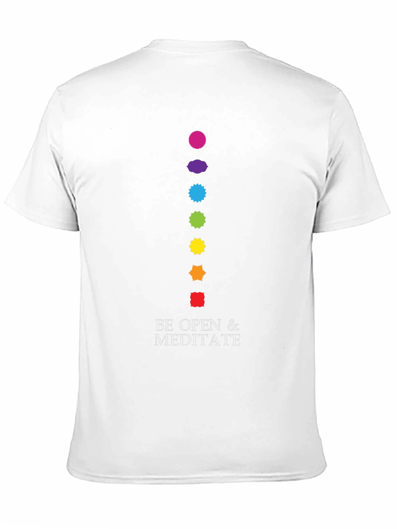 Meditate Graphic Tee - Chakra Design Black Cotton T-Shirt
