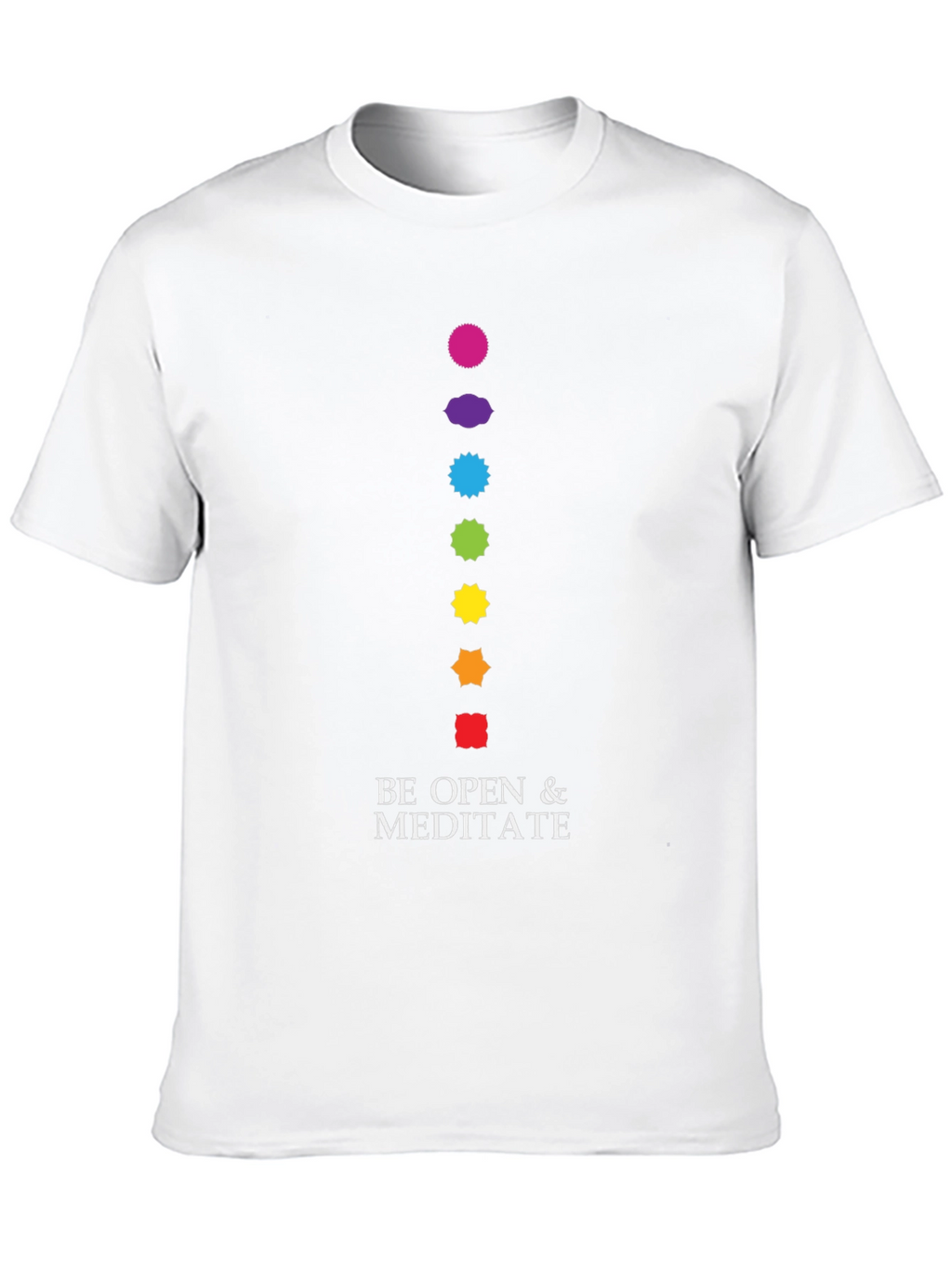 Meditate Graphic Tee - Chakra Design Black Cotton T-Shirt