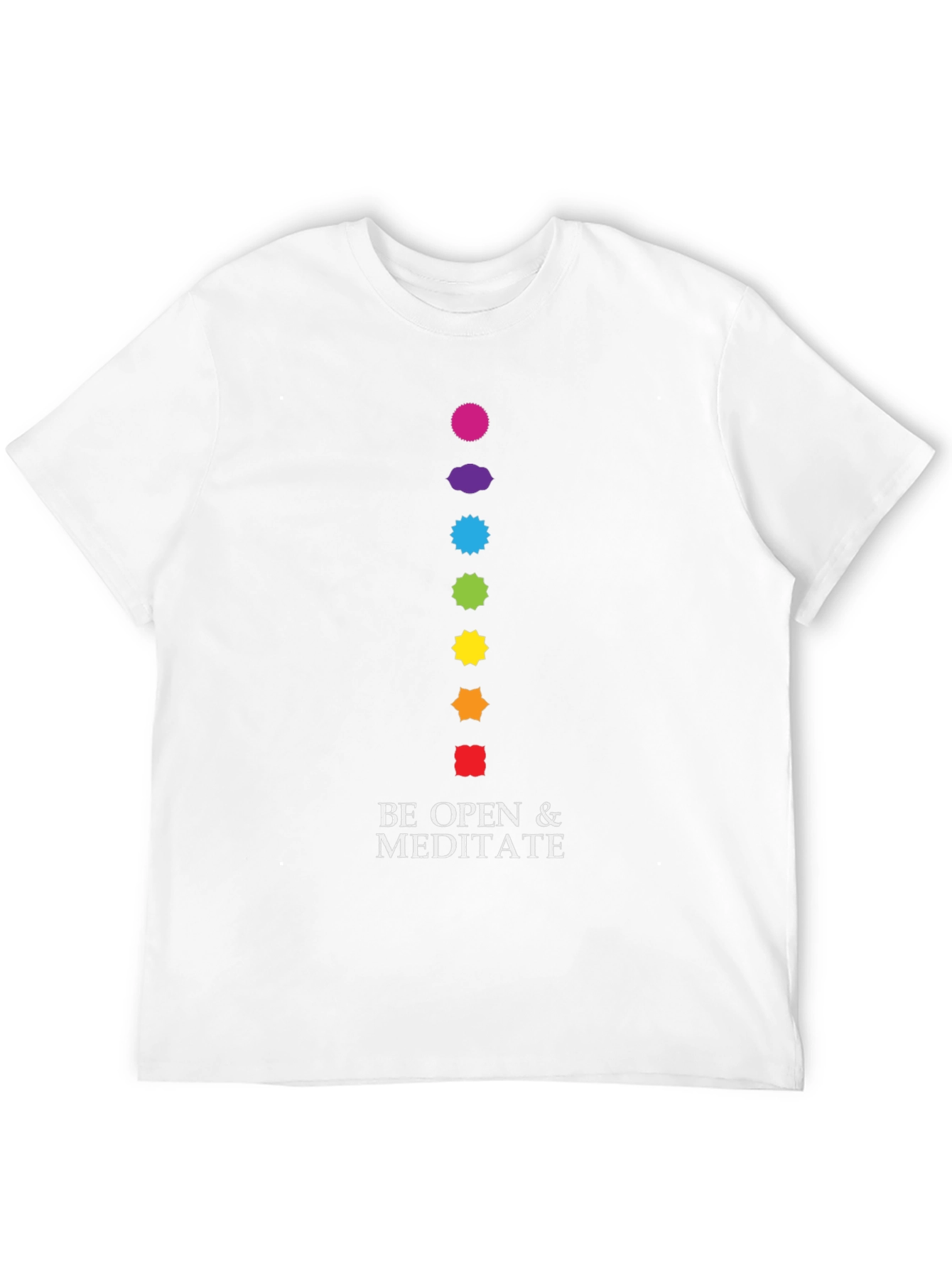 Meditate Graphic Tee - Chakra Design Black Cotton T-Shirt