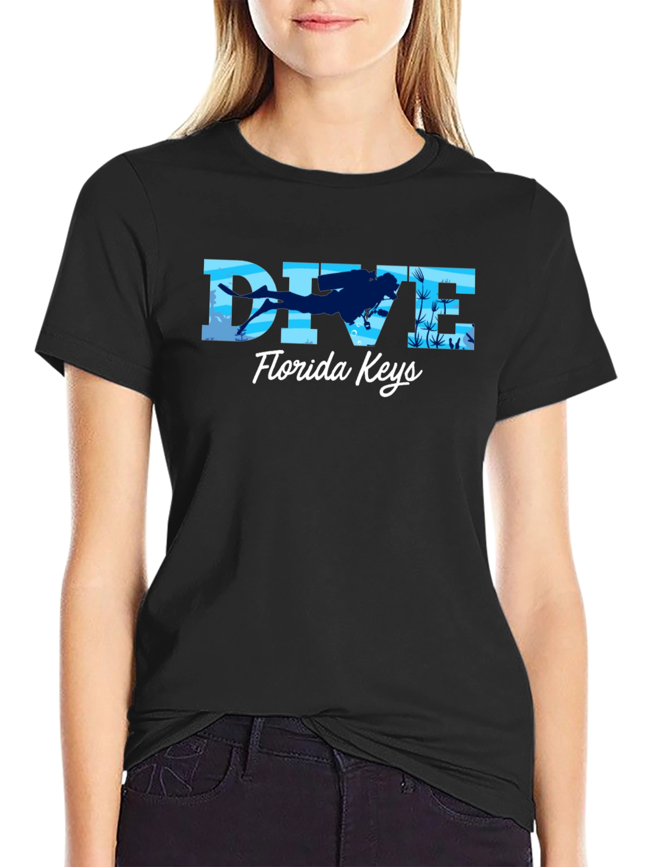 Dive Florida Keys Black T-Shirt
