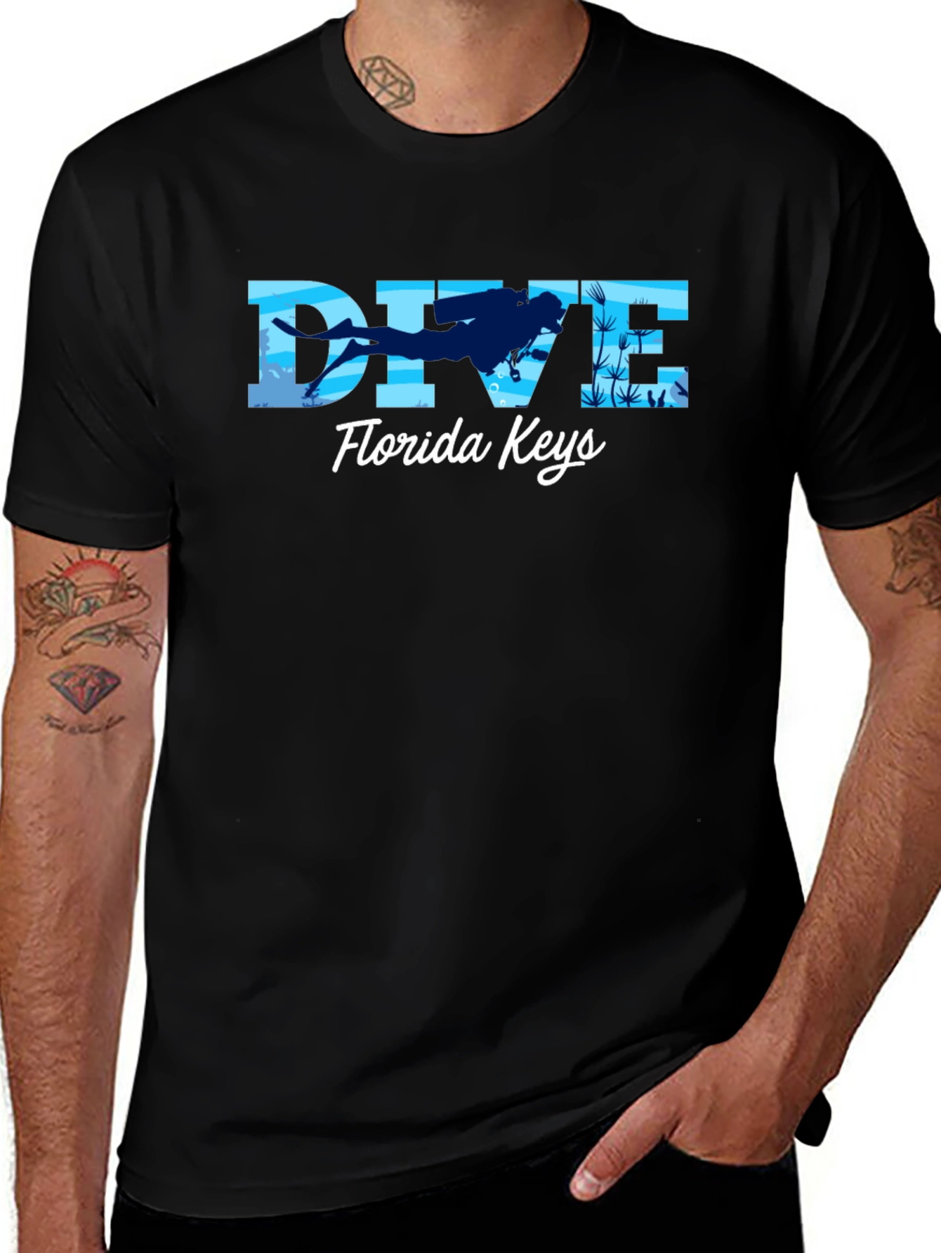 Dive Florida Keys Black T-Shirt