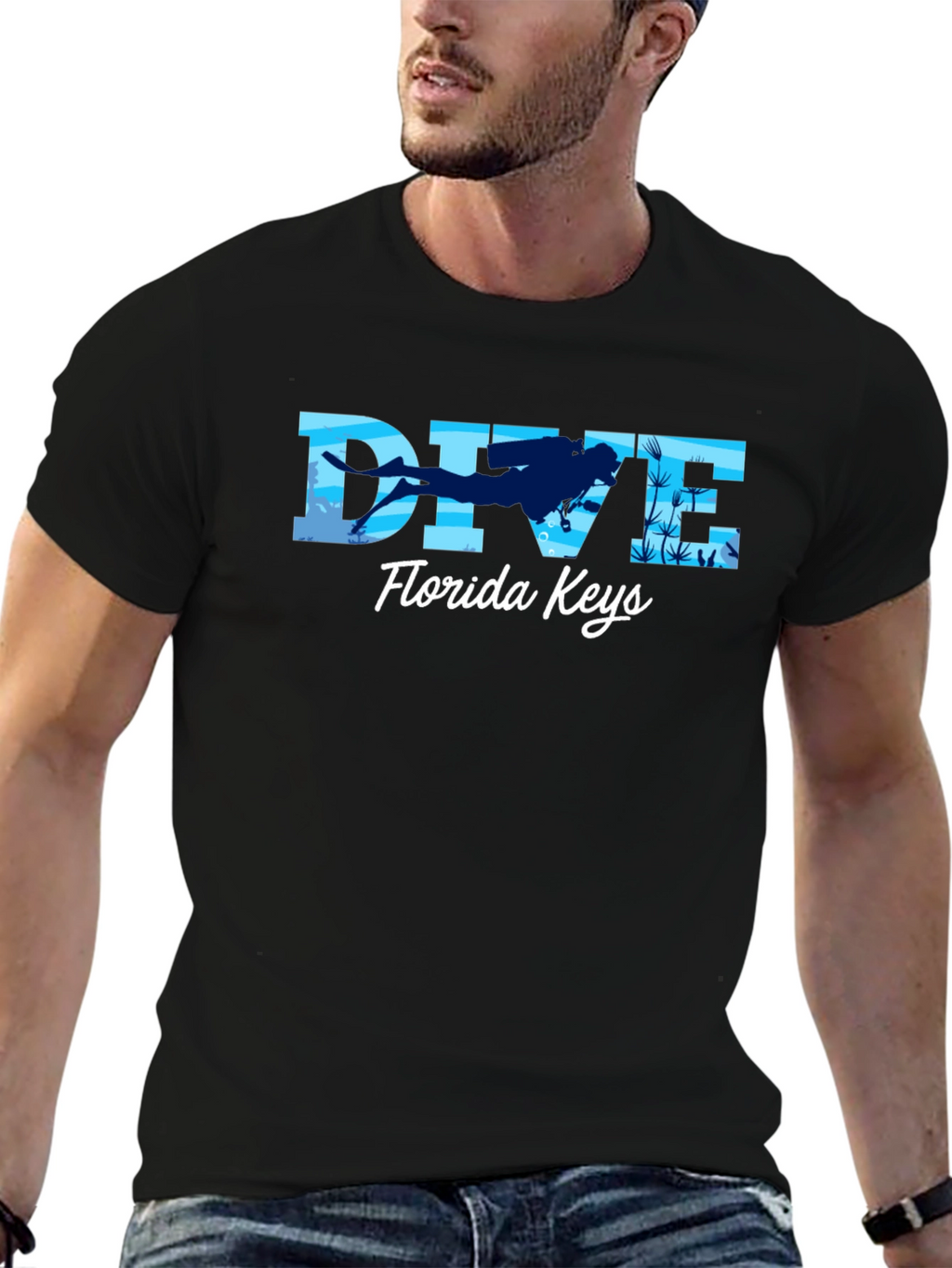 Dive Florida Keys Black T-Shirt