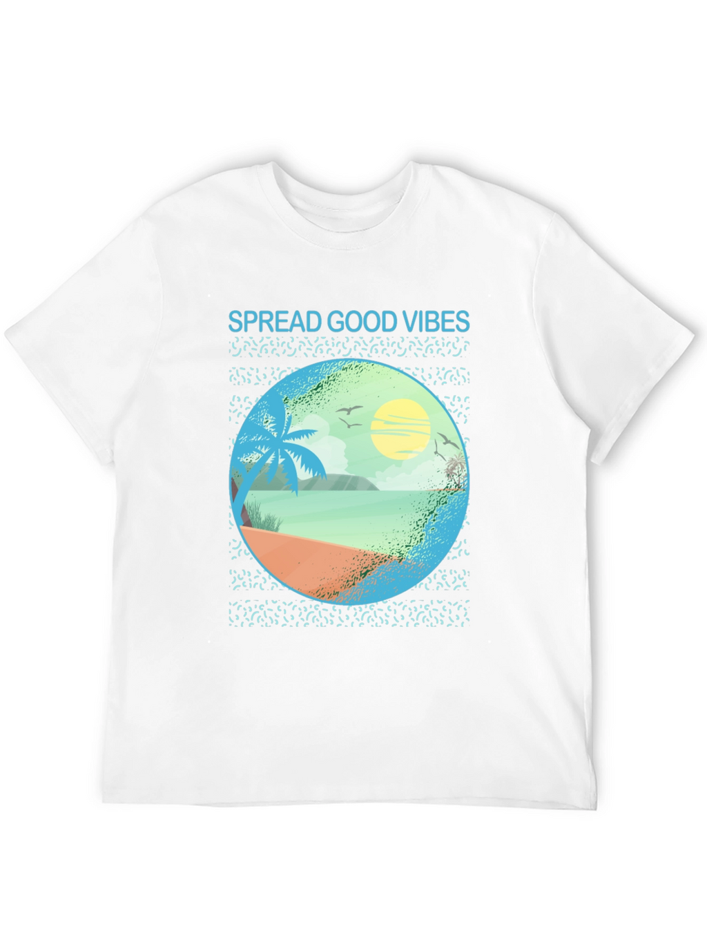Spread Good Vibes Beach Graphic Tee - Black