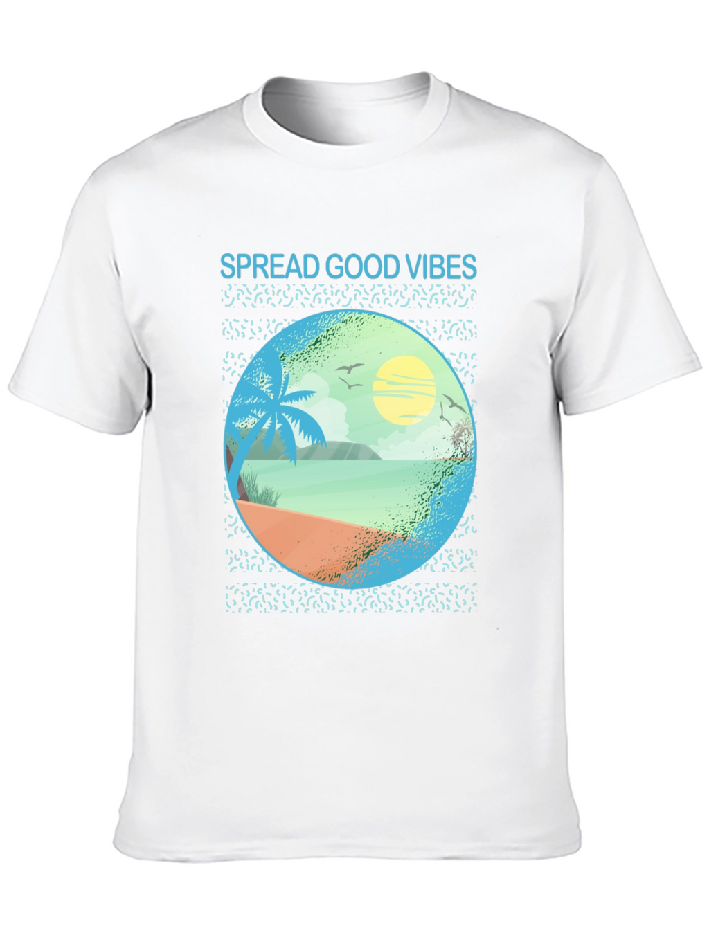 Spread Good Vibes Beach Graphic Tee - Black