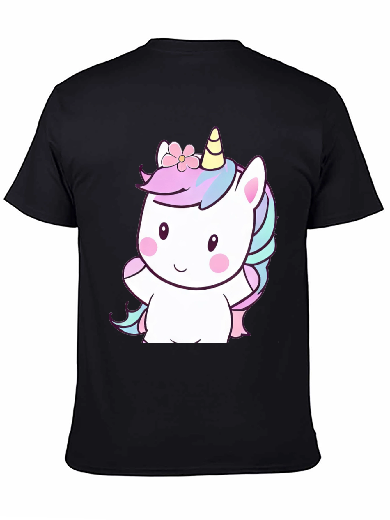 Cute Unicorn Graphic Tee - Mens Black T-Shirt