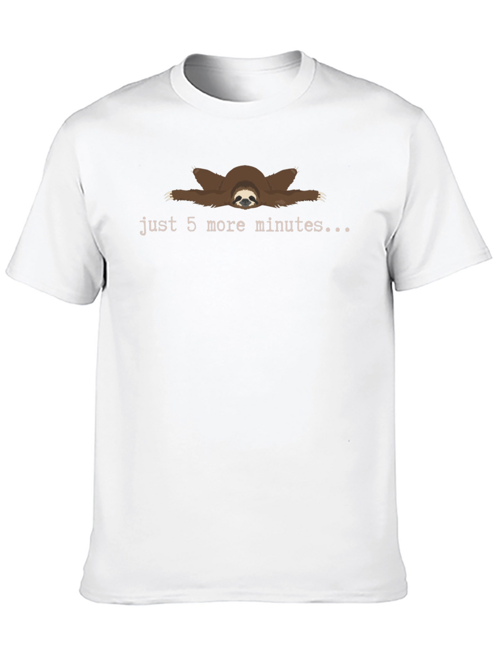 Just 5 More Minutes Sloth Graphic T-Shirt