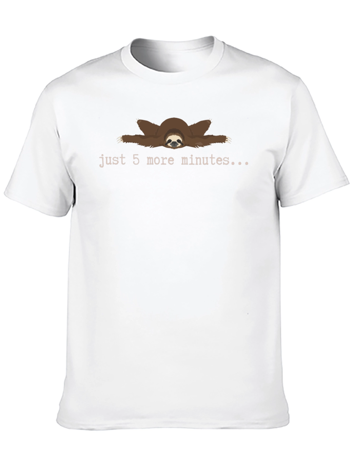 Just 5 More Minutes Sloth Graphic T-Shirt