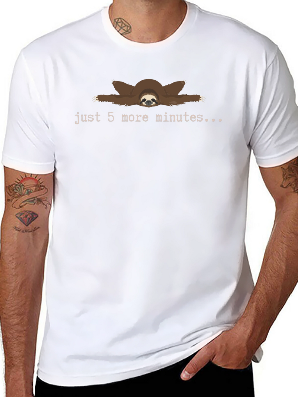 Just 5 More Minutes Sloth Graphic T-Shirt