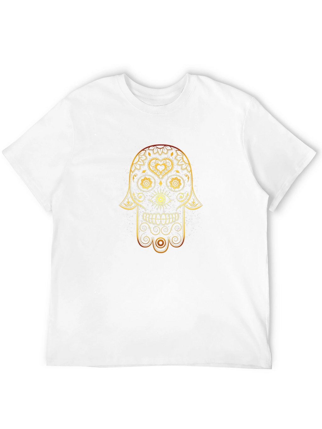 Golden Hamsa Hand Graphic Tee - Stylish Lucky Charm