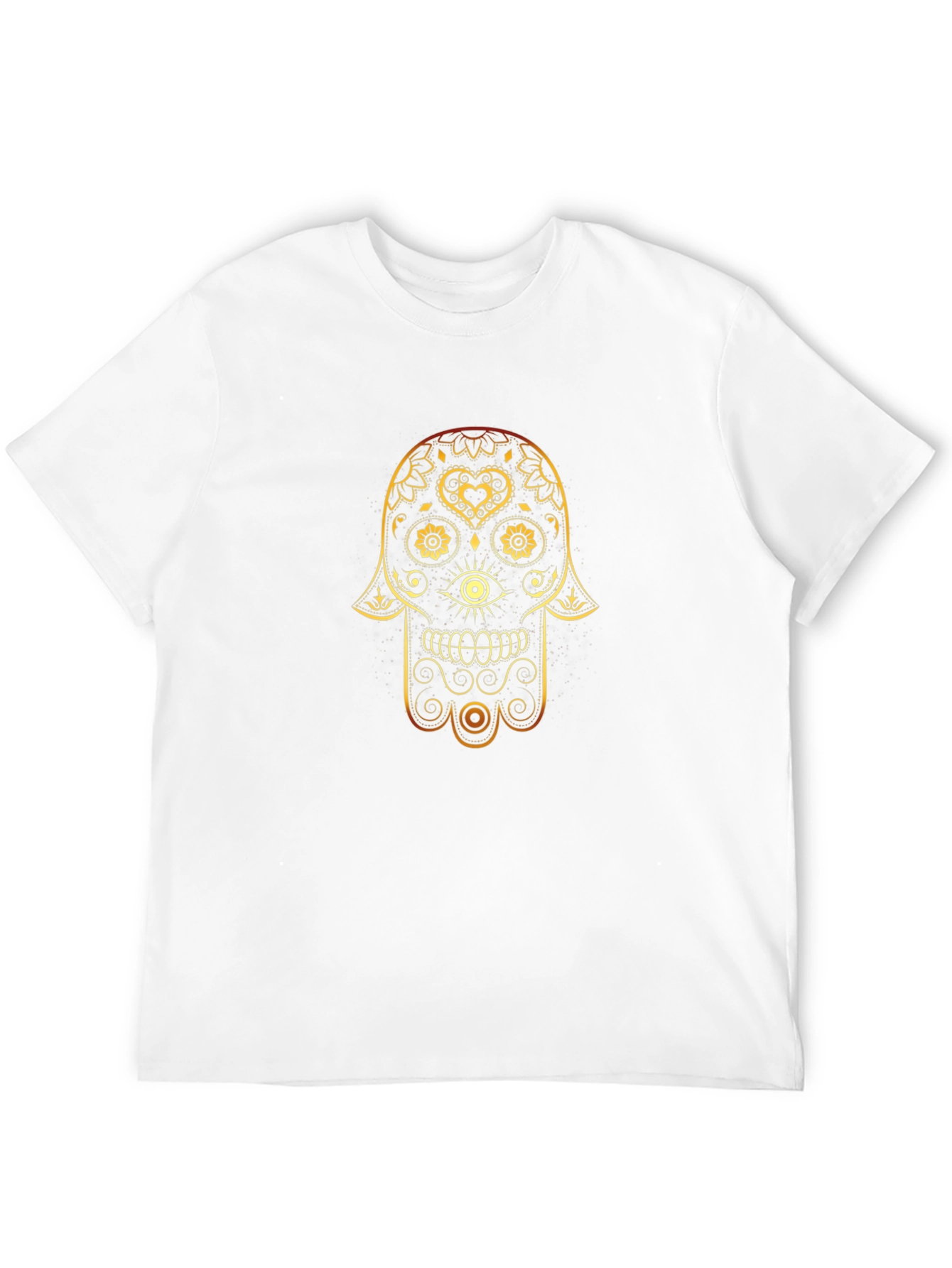 Golden Hamsa Hand Graphic Tee - Stylish Lucky Charm