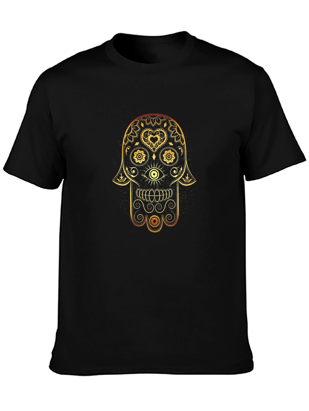 Golden Hamsa Hand Graphic Tee - Stylish Lucky Charm