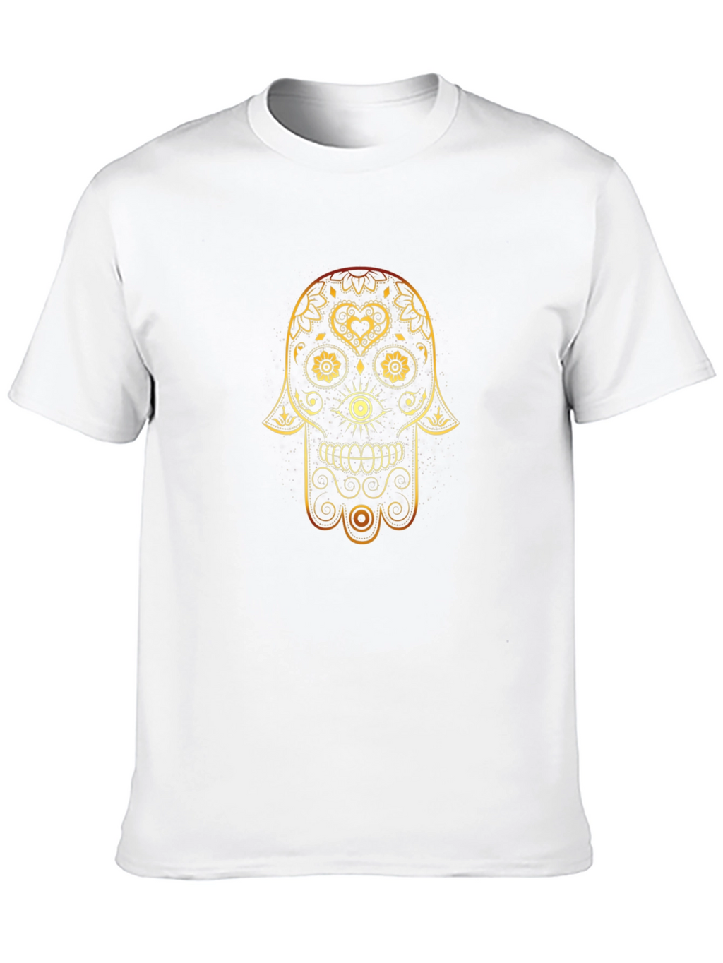 Golden Hamsa Hand Graphic Tee - Stylish Lucky Charm