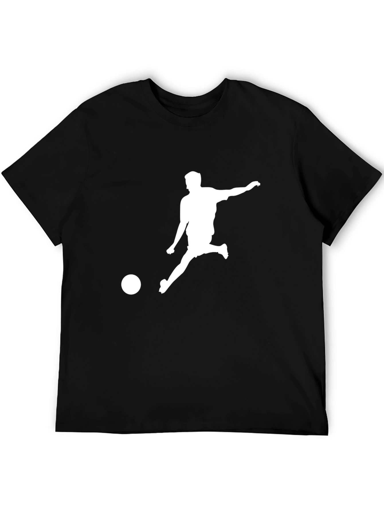 Soccer Player Graphic T-Shirt - Black