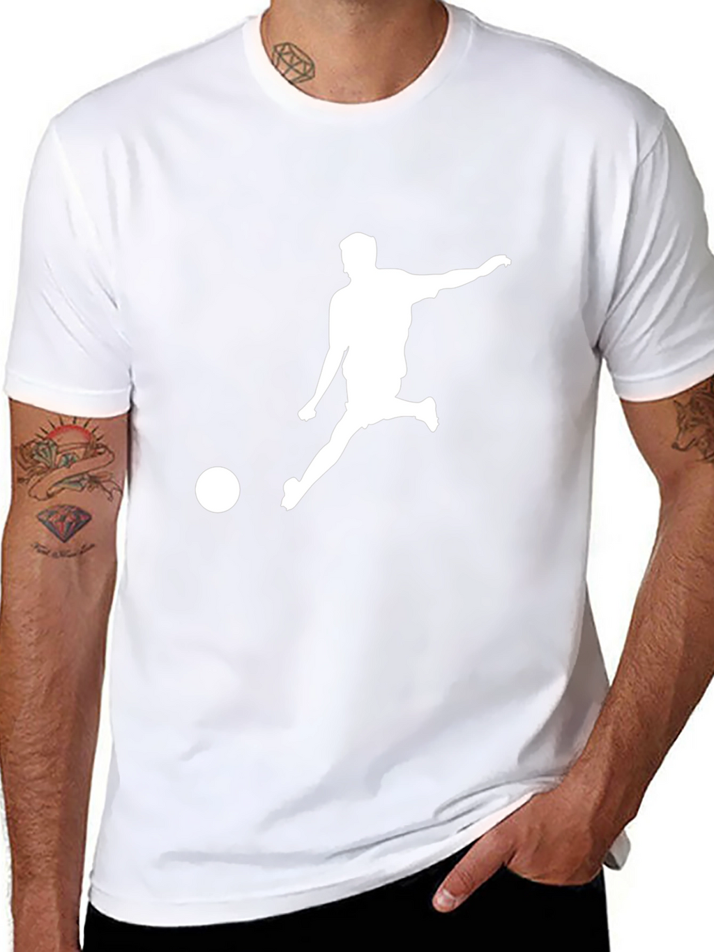 Soccer Player Graphic T-Shirt - Black