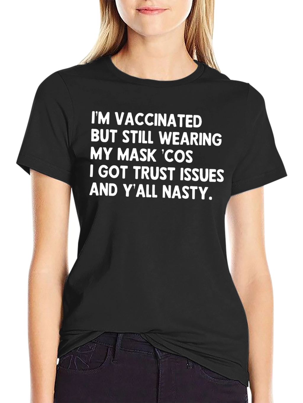 Vaccinated Mask T-Shirt - Trust Issues Sarcastic Tee