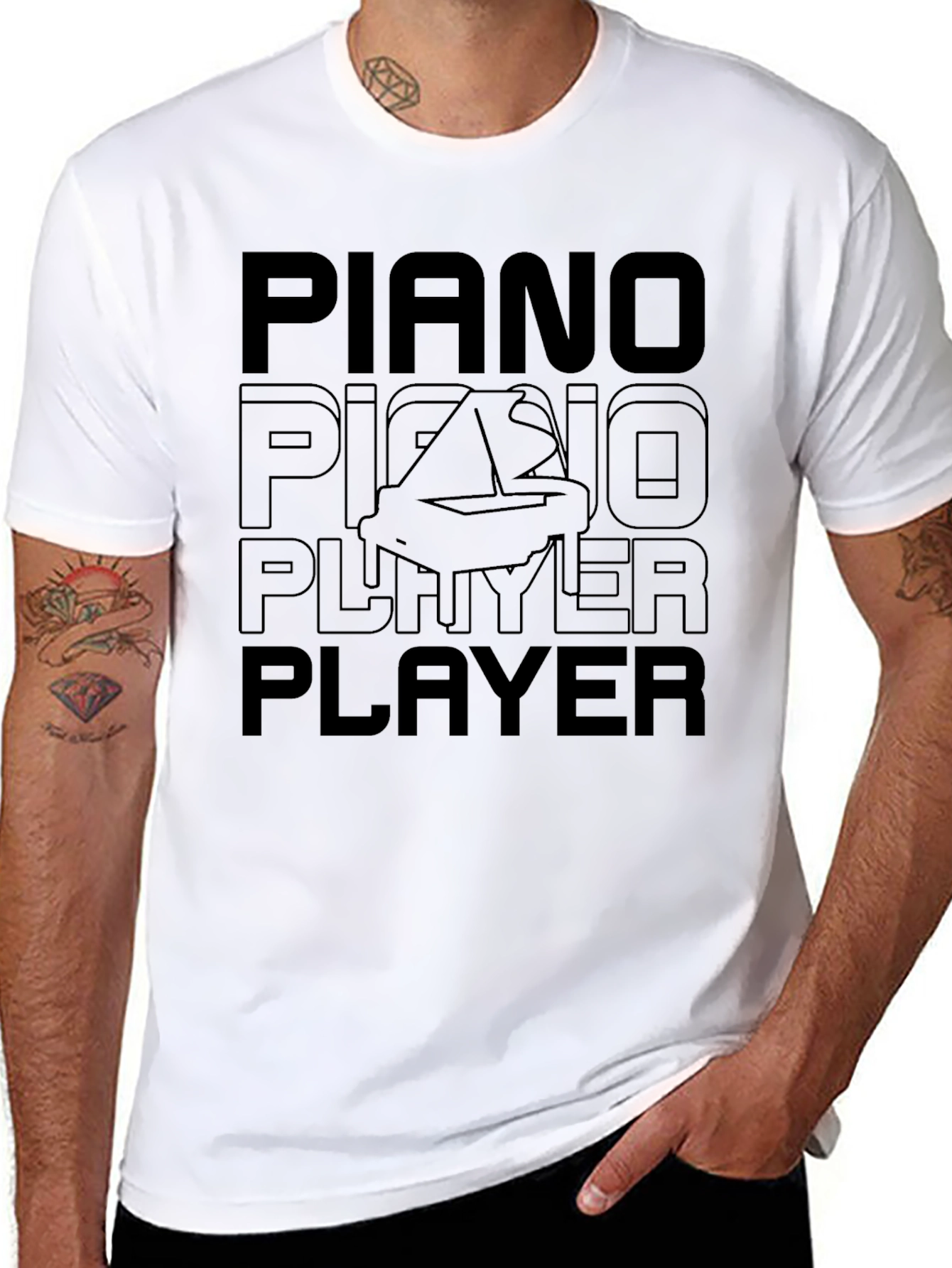 Piano Player Black T-Shirt
