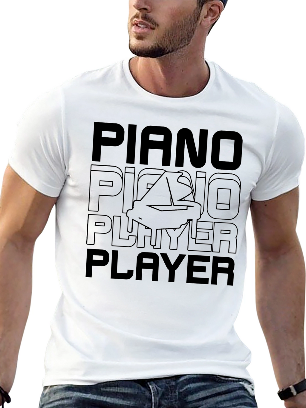 Piano Player Black T-Shirt