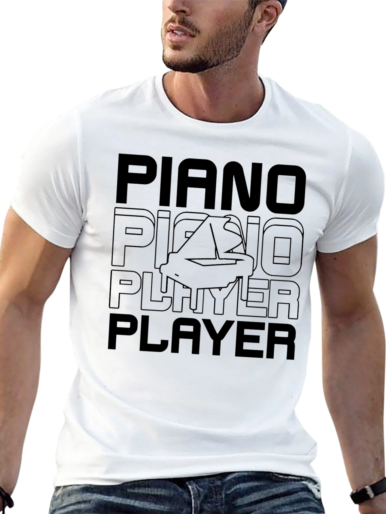Piano Player Black T-Shirt