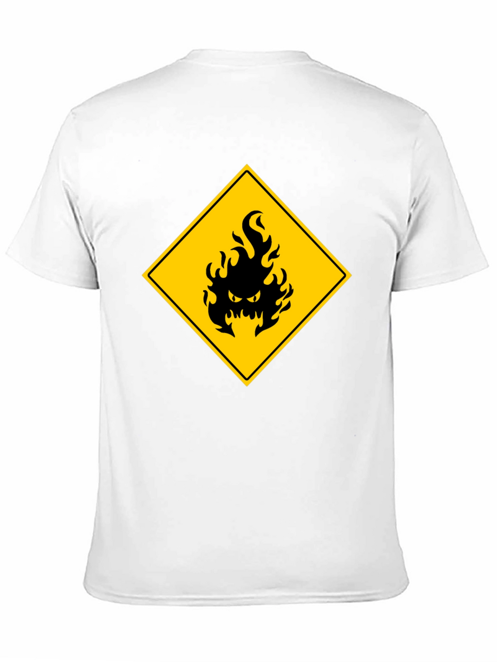 Mens Black T-Shirt - Hazard Fire Graphic