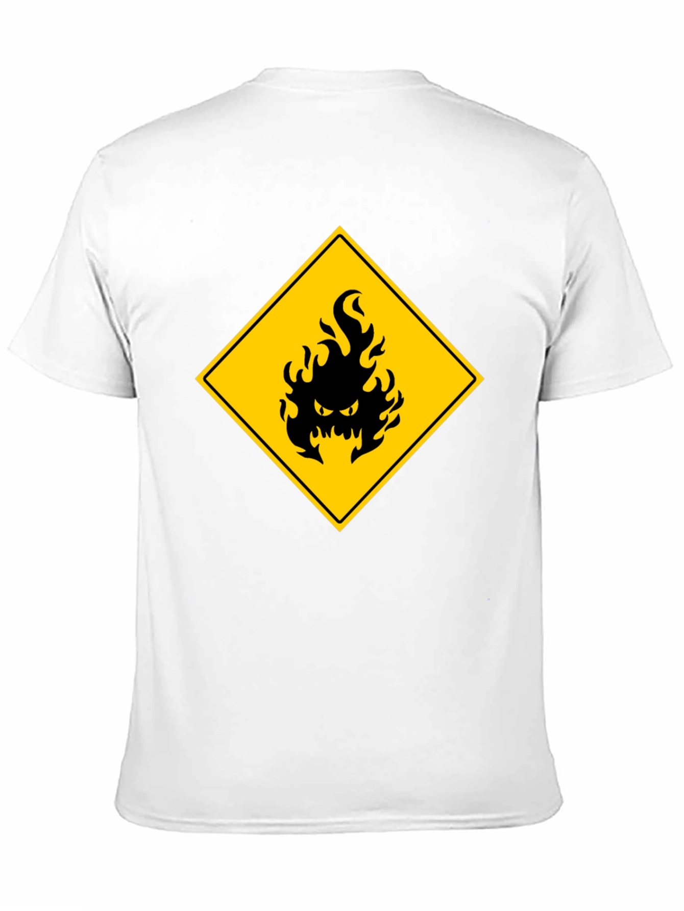 Mens Black T-Shirt - Hazard Fire Graphic