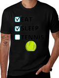 Eat Sleep Tennis Funny Graphic Tee