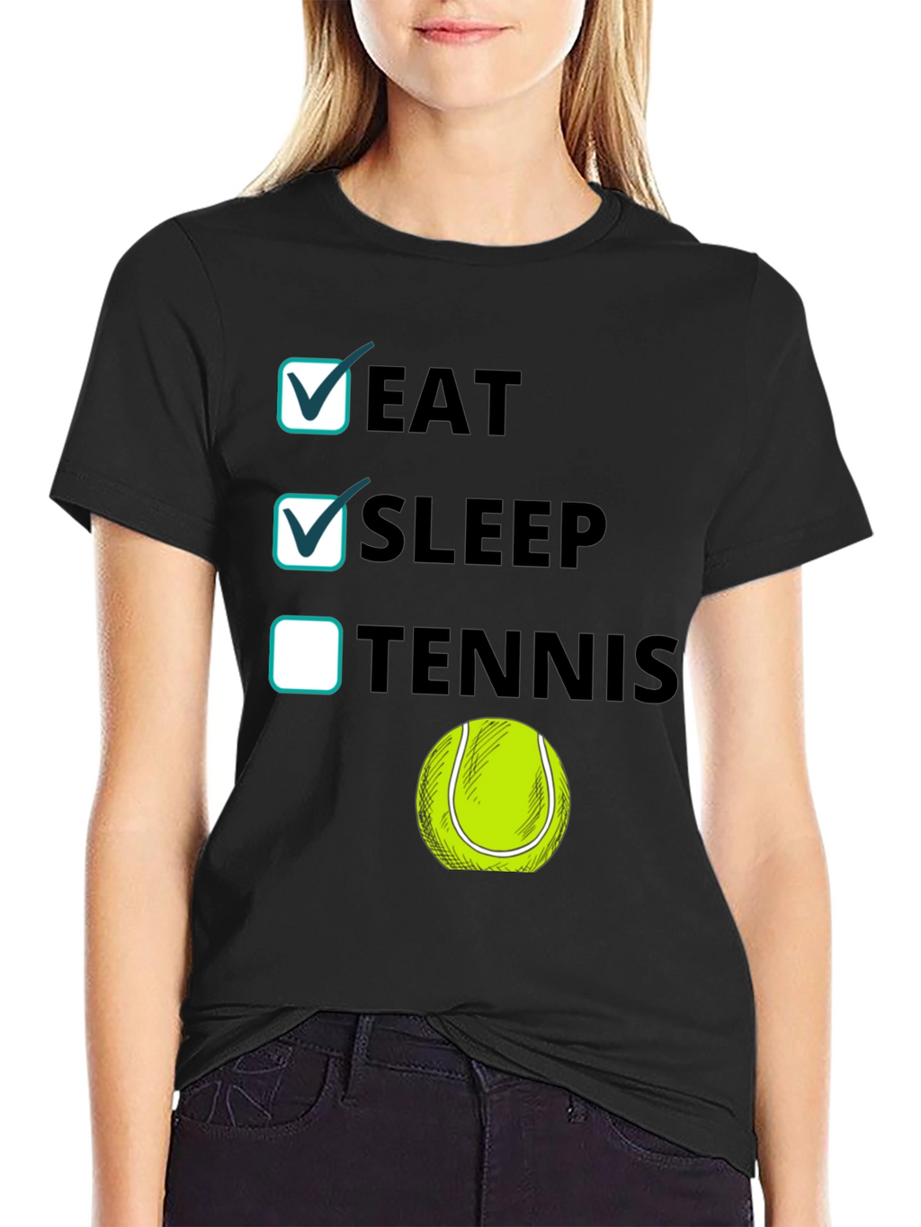 Eat Sleep Tennis Funny Graphic Tee