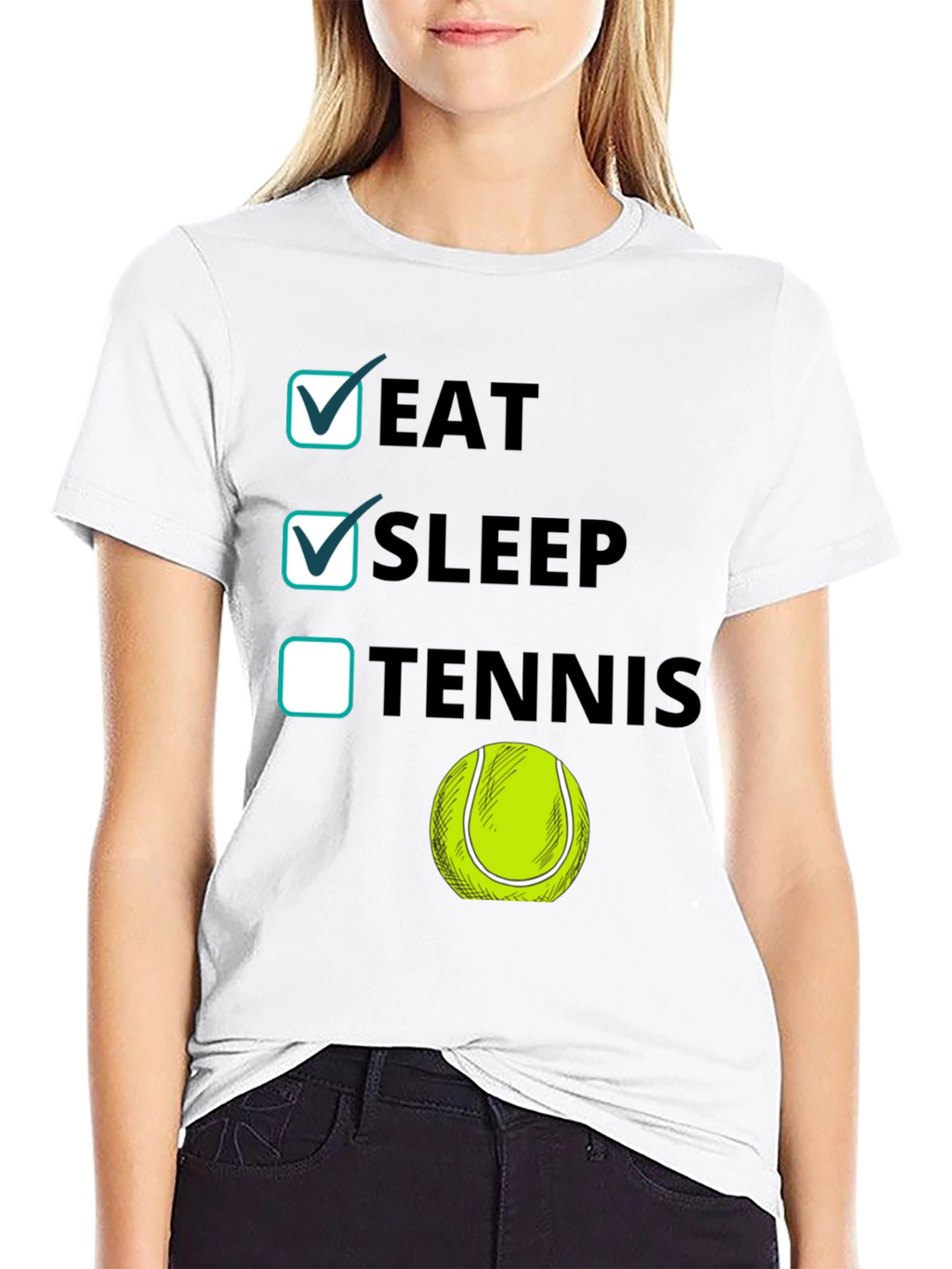 Eat Sleep Tennis Funny Graphic Tee