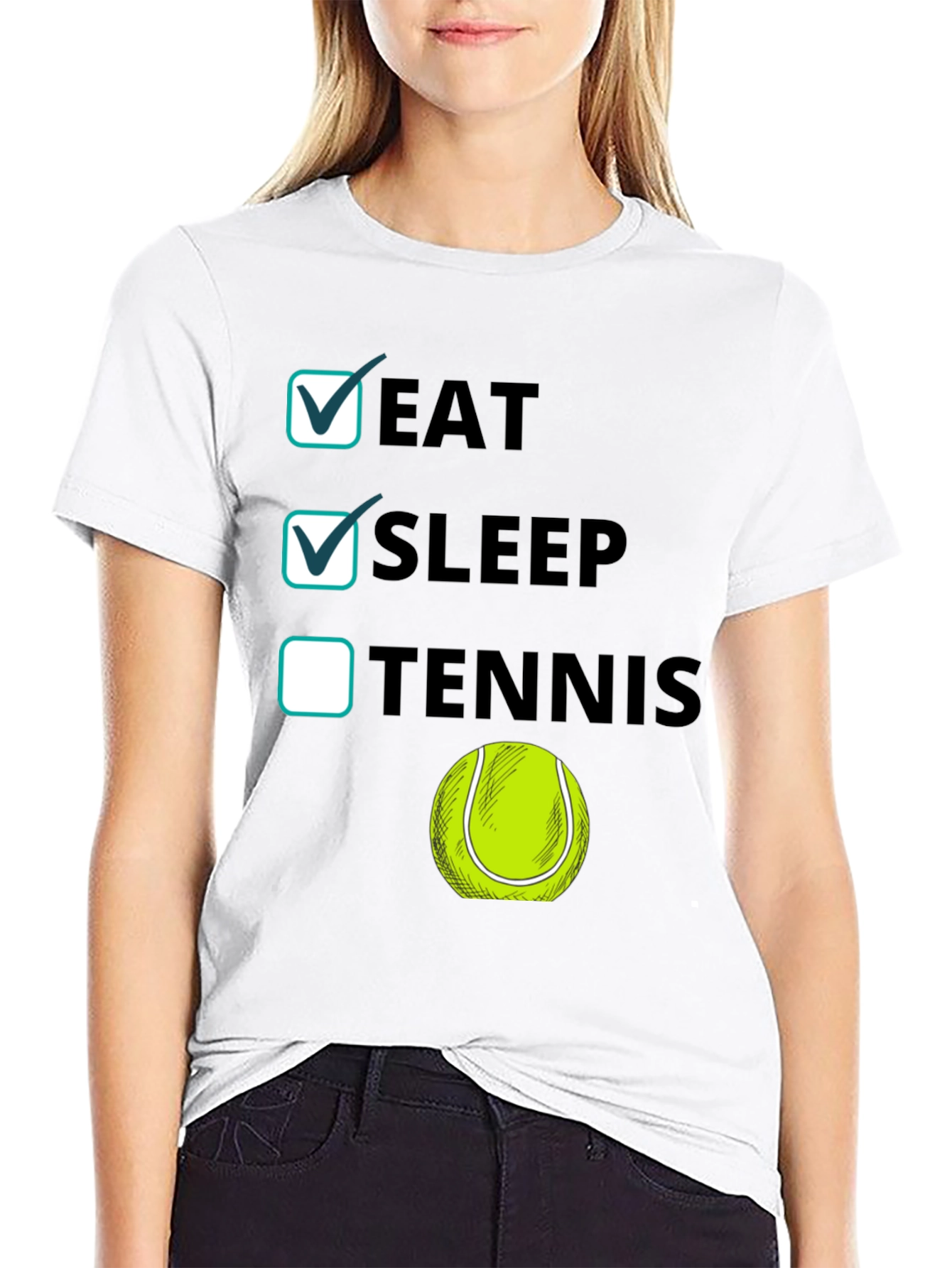 Eat Sleep Tennis Funny Graphic Tee
