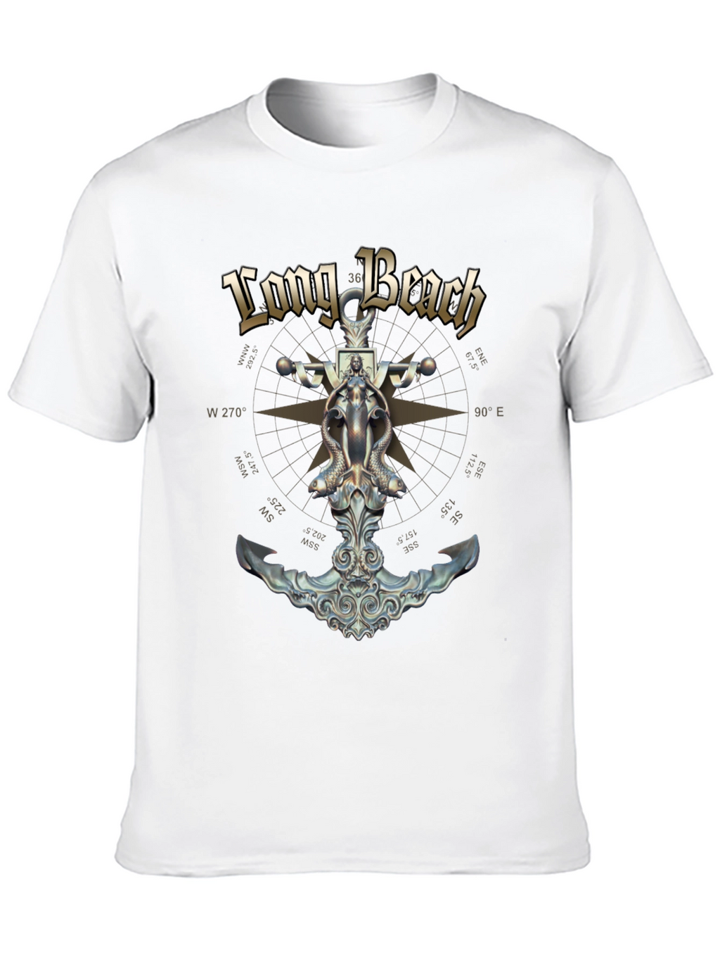 Long Beach Nautical Anchor Graphic Tee