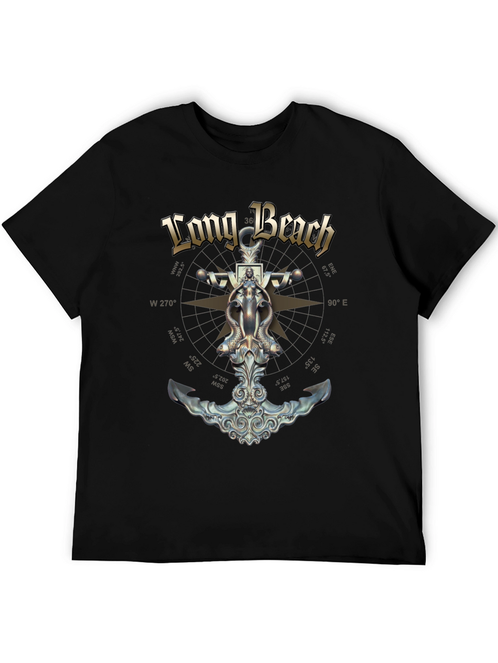 Long Beach Nautical Anchor Graphic Tee