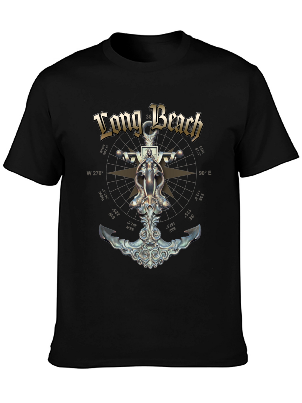 Long Beach Nautical Anchor Graphic Tee