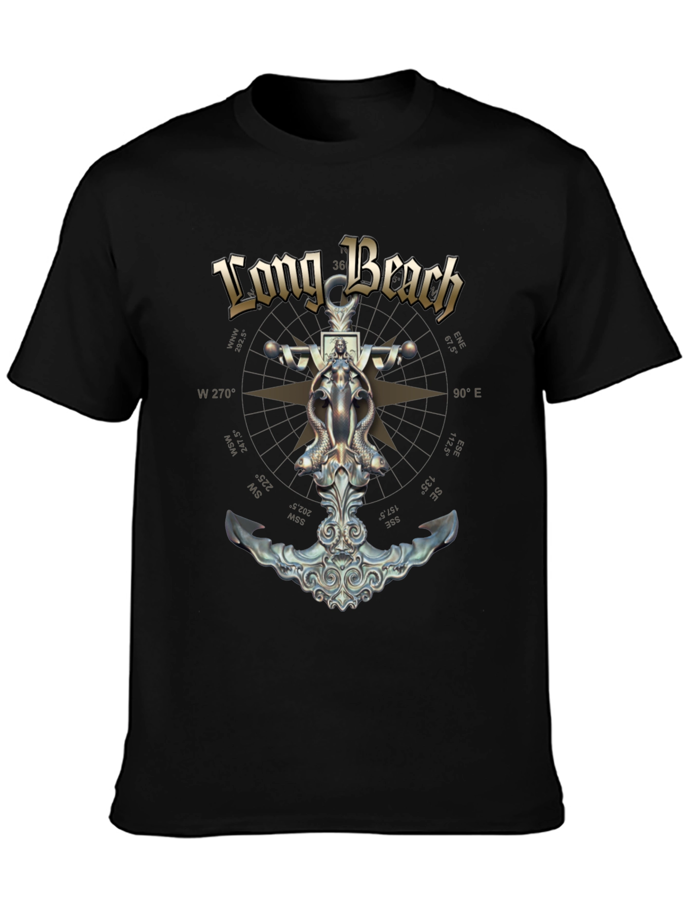 Long Beach Nautical Anchor Graphic Tee
