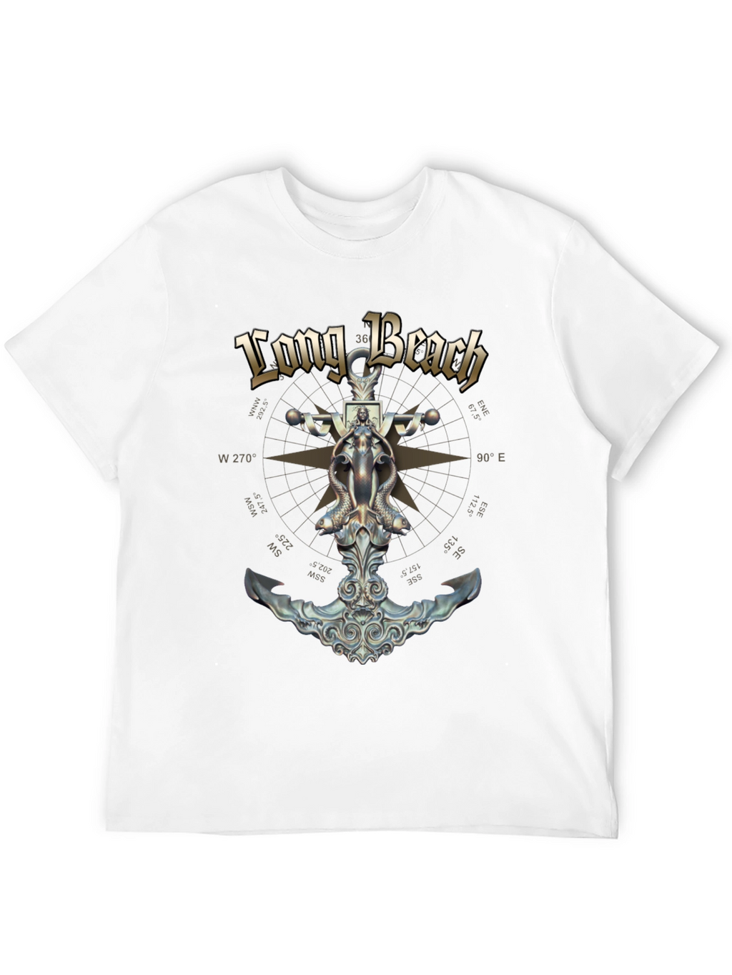 Long Beach Nautical Anchor Graphic Tee