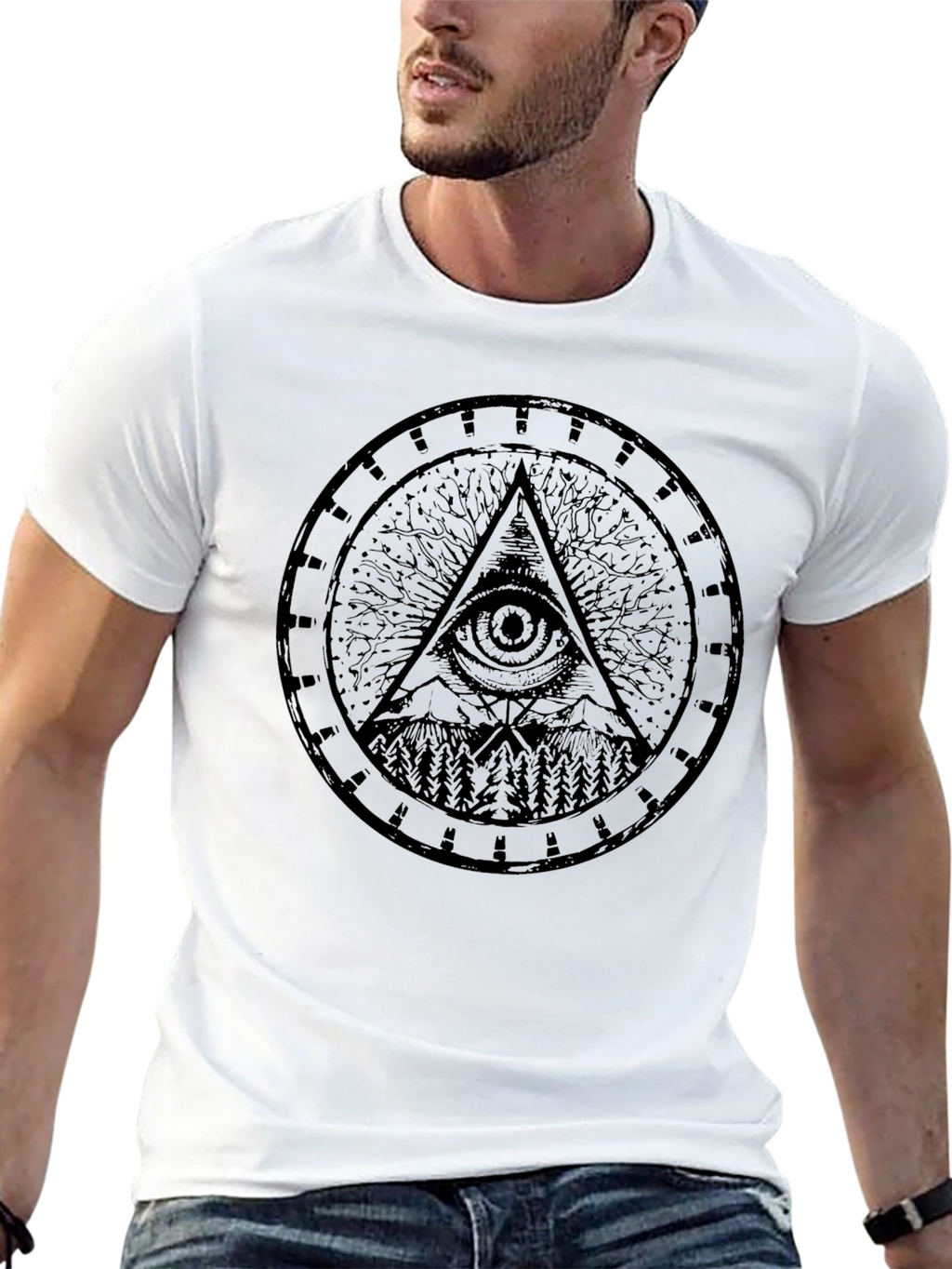 All Seeing Eye Pyramid Graphic T-Shirt