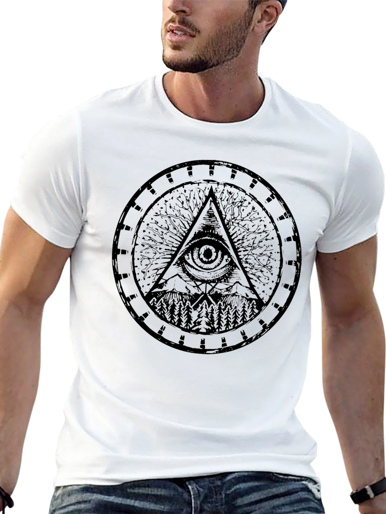 All Seeing Eye Pyramid Graphic T-Shirt