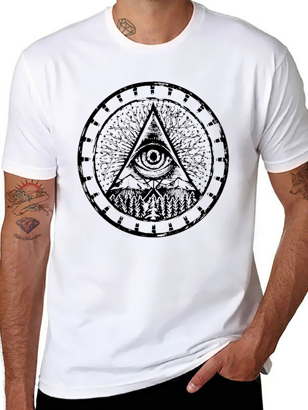 All Seeing Eye Pyramid Graphic T-Shirt