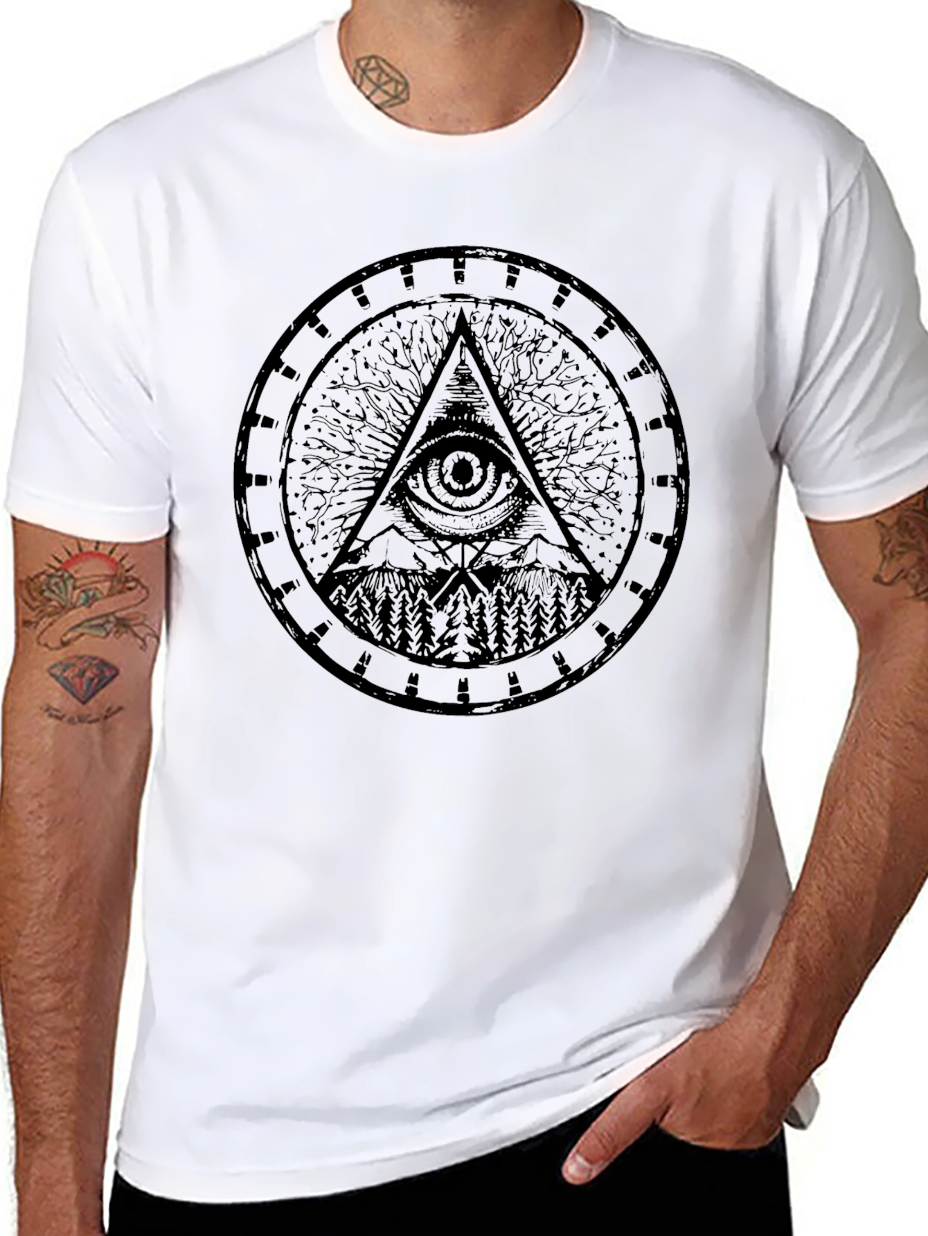 All Seeing Eye Pyramid Graphic T-Shirt