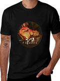 Floral Rose Graphic Tee - Stylish Unisex T-Shirt