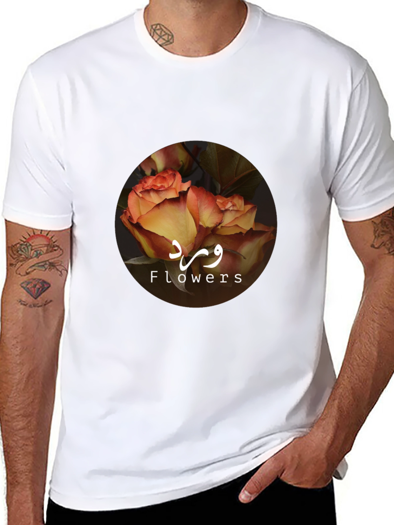 Floral Rose Graphic Tee - Stylish Unisex T-Shirt