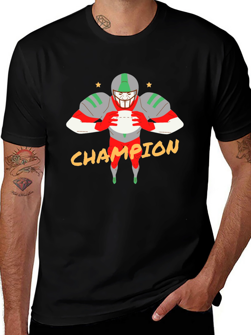 Champion Football Graphic Tee - Black