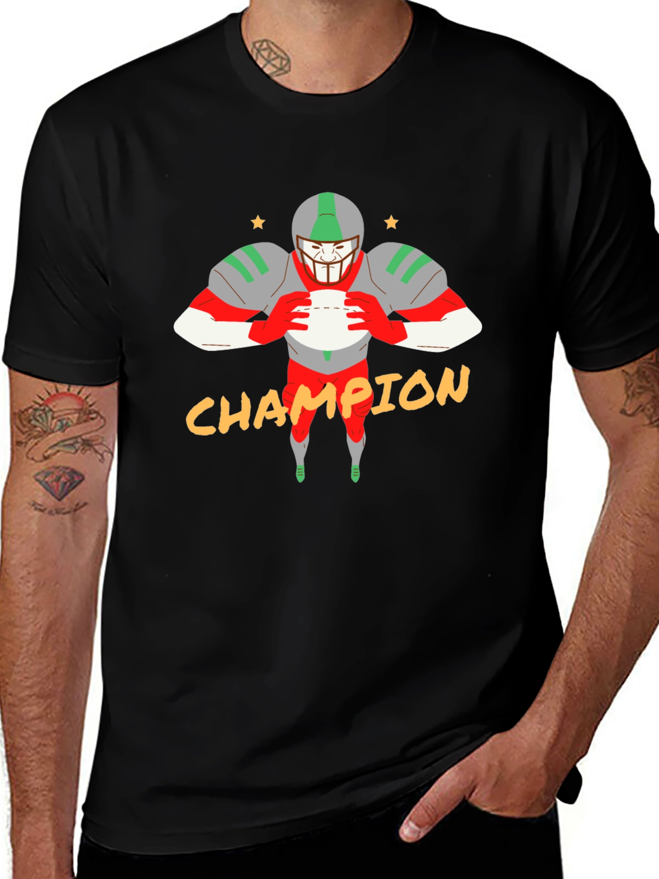 Champion Football Graphic Tee - Black