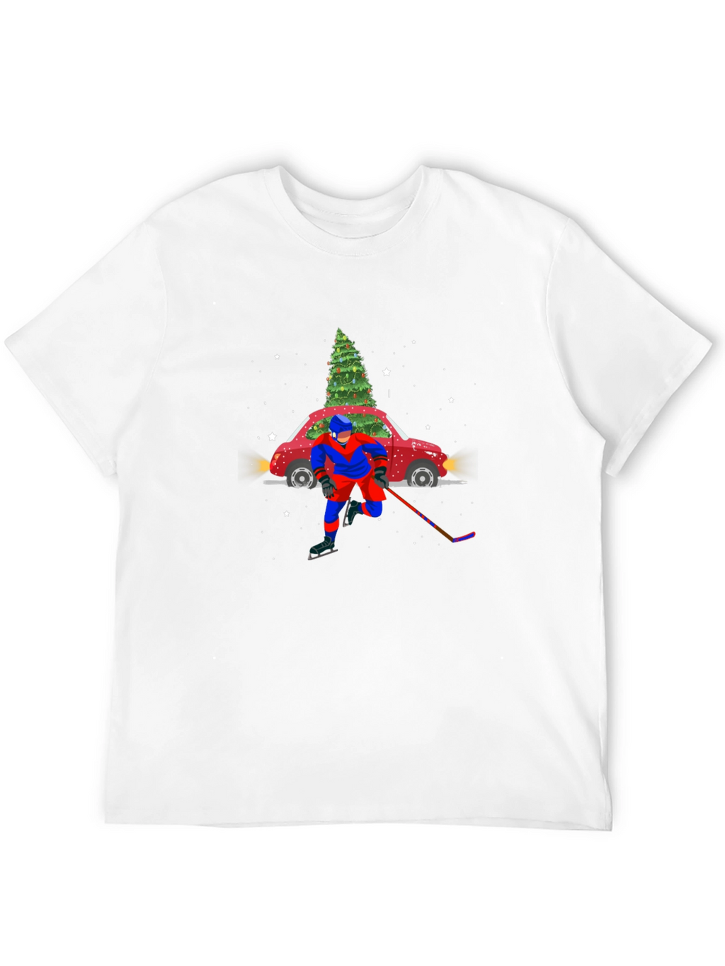 Festive Hockey Car Christmas Tree T-Shirt