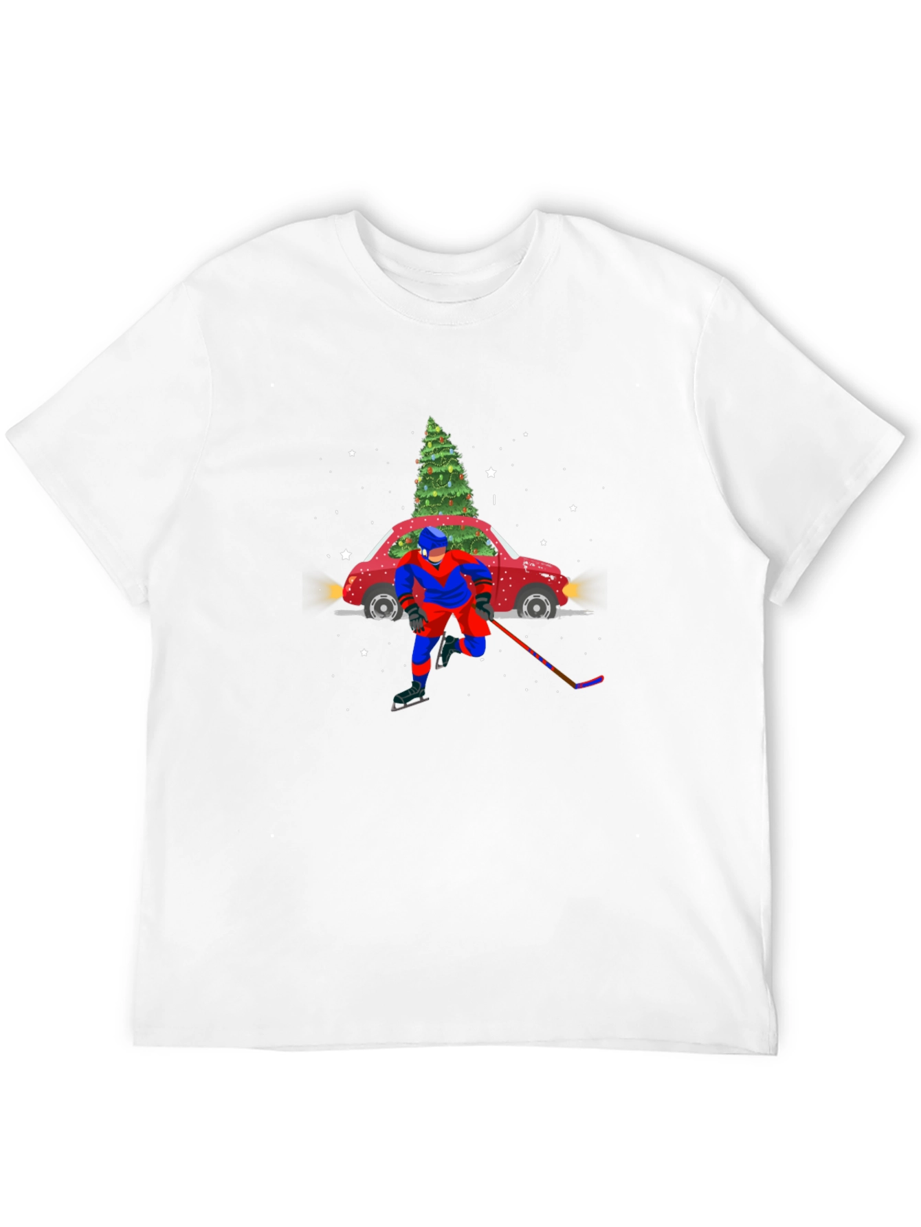 Festive Hockey Car Christmas Tree T-Shirt
