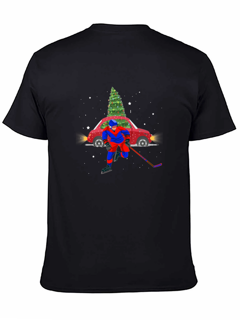 Festive Hockey Car Christmas Tree T-Shirt