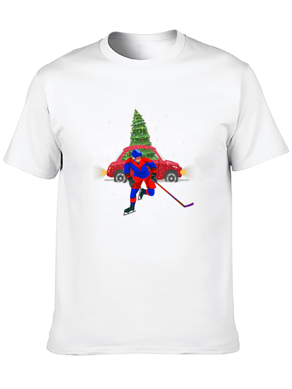 Festive Hockey Car Christmas Tree T-Shirt