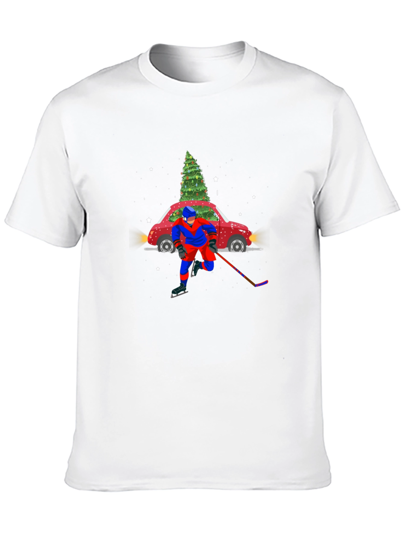 Festive Hockey Car Christmas Tree T-Shirt