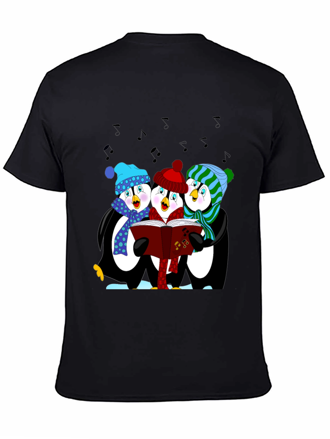 Penguin Carolers T-Shirt - Winter Holiday Apparel